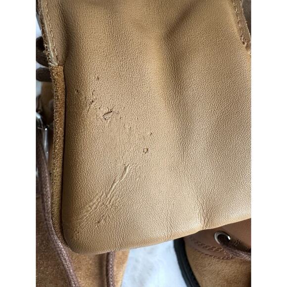 Chloe Rylee Brown Leather and Suede Booties Women's Size EU 36.5 Lace Up Cutout - Picture 11 of 16